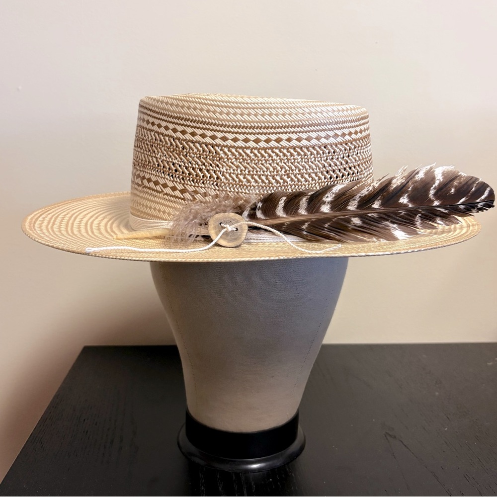 Like New Stetson- Batterson Straw Hat. Size Large. Color Natural/Tan